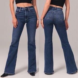 Abercrombie & Fitch Dark Blue High-Rise Flare Jeans